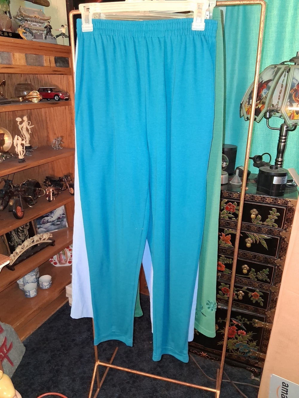 Cabin Creek Bright Teal Elastic-Waist Lounge Leggings
